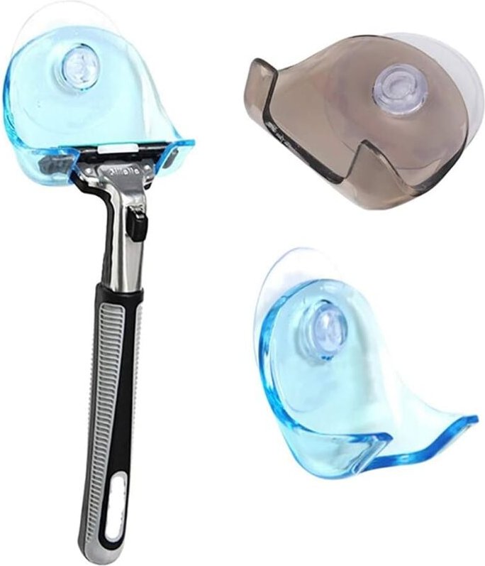 Thumbnail - Fitags - 2 Stück Rasiererhalter, Rasiererhalter - 2er Set Rasierer-Saugnapf mit kleinem Kunststoffhaken - Rasiererhalter...
