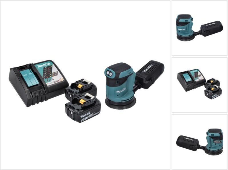 Dbo 180 rm Akku Exzenterschleifer 18 v 125 mm + 2x Akku 4,0 Ah + Ladegerät - Makita