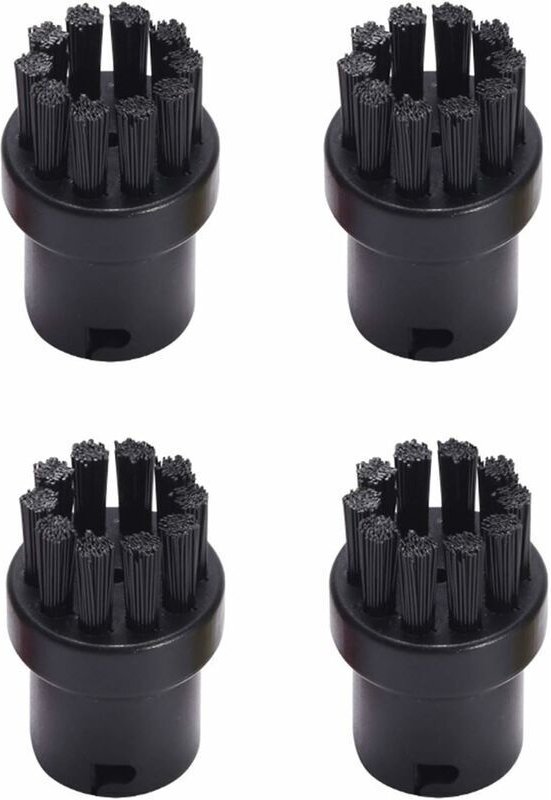4er-Pack runde Ersatz-Reinigungsbürsten für Kärcher SC1 SC2 SC3 SC4 SC5 SC7 Dampfreiniger (schwarz)