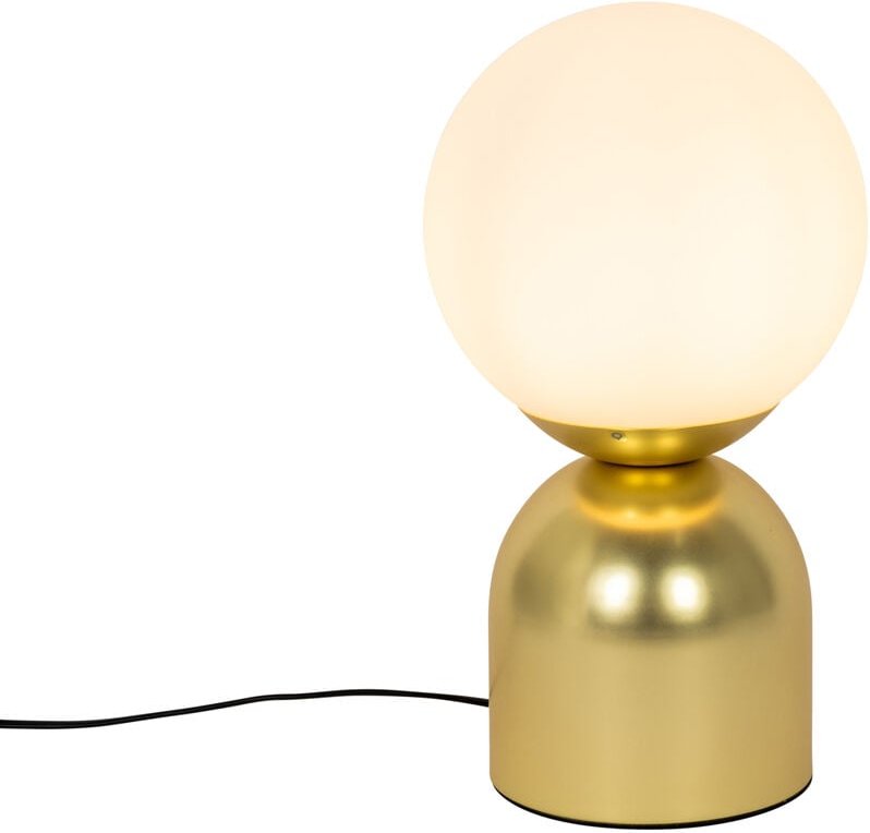 Thumbnail - Hotel-Chic-Tischlampe Gold mit Opalglas - Pallon Trend