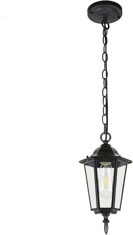 Wottes - Industrielle Pendelleuchte Metall Glas Hängeleuchte Innen Dekoration Esstischlampe Wohnzimmerlampe Schwarz