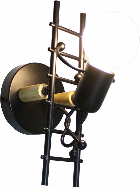 Wandleuchte Kreatives, Moderne Eisen Einfache Humanoid Wand Lampe Innen E27 Deco für Wohnzimmer Schlafzimmer Schwarz und...