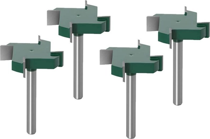 4-teiliges 6-mm-Schaft-Spoilboard-Oberflächenfräser-Bit-Set, 4 Flügelplatten-Abflachungsfräser, Wolframkarbidfräser für ...