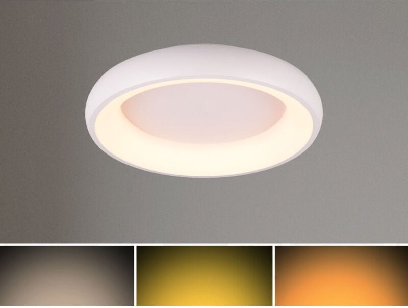 Thumbnail - Flache led Deckenleuchte cardona Weiß, dimmbar & 3 Lichtfarben, ø 46,5cm