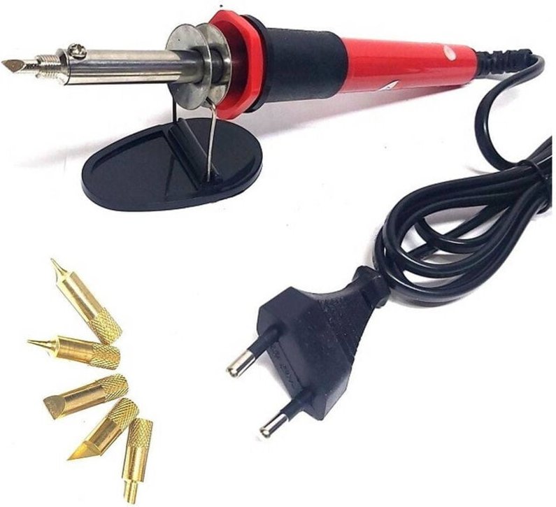 Trade Shop Traesio - Trade Shop - elektrischer graveur 30 w gravur schriften holz kork lötkolben 5 spitzen stylus -