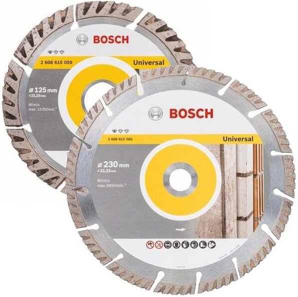 Bosch - Set 2 Diamanttrennscheiben 125 mm/230 mm Sonderzubehör Maurer - 06159975H9
