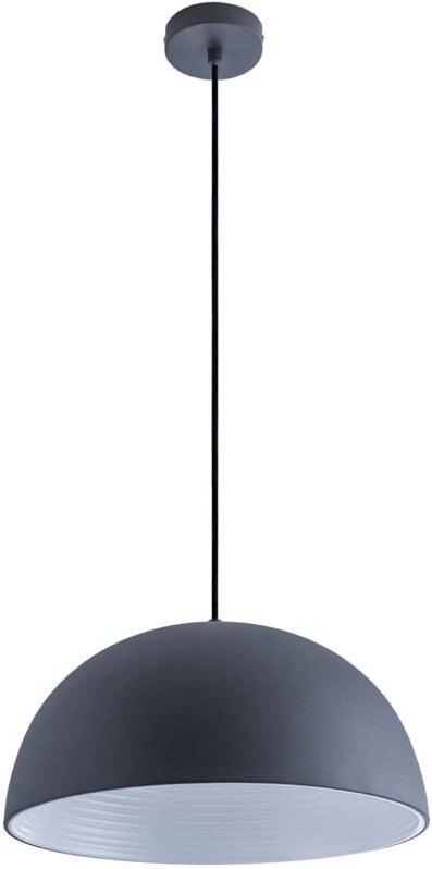 Paco Home - Pendelleuchte Hängelampe Esszimmer Küchenlampe Hängend 1,5m Textilkabel Ø40,5cm ohne Leuchtmittel, Anthrazit...