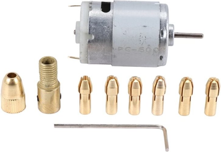 1 Stück Dc 12 V 500Ma Mini Motor Mit 6 Stücke 0,5-3,2Mm Bohren Spannzangen Elektrische Pcb Werkzeug Set
