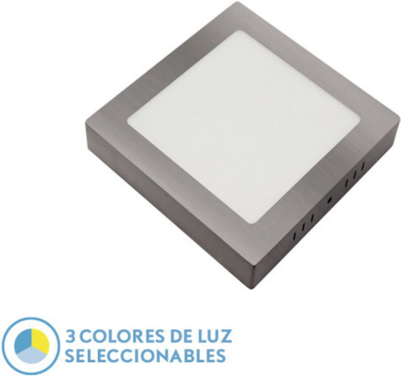 Fabrilamp - Downlight Superf.gabro 18w 3000k-4000k-6500k Nickel 1620lm 3x22x22 Cm