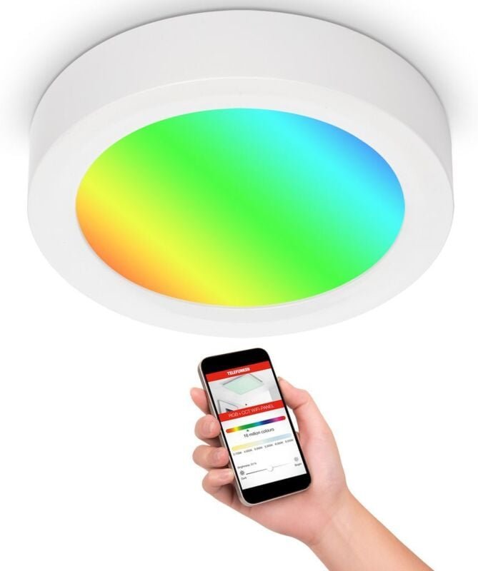 LED Aufbauleuchte Smart WiFi App Steuerung Bluetooth 18W weiß Metall Telefunken