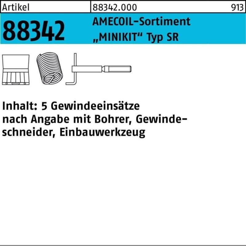 Amecoil - Gewindereparatursortiment r 88342 Minikit M10 Stahl 1 Stück