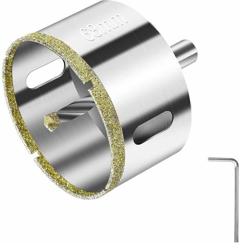 Thumbnail - 68 mm Diamant-Lochsäge, Diamant-Bohrer mit Mittelführung, diamantbeschichtete Lochsäge zum Schneiden von Glas, Fliesen, ...