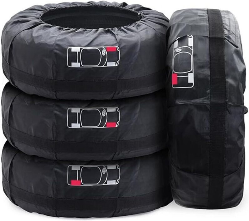 Schwarze Reserveradabdeckung, 4er-Set, wasserdicht, für Reserverad (Durchmesser 65 x 37 cm)