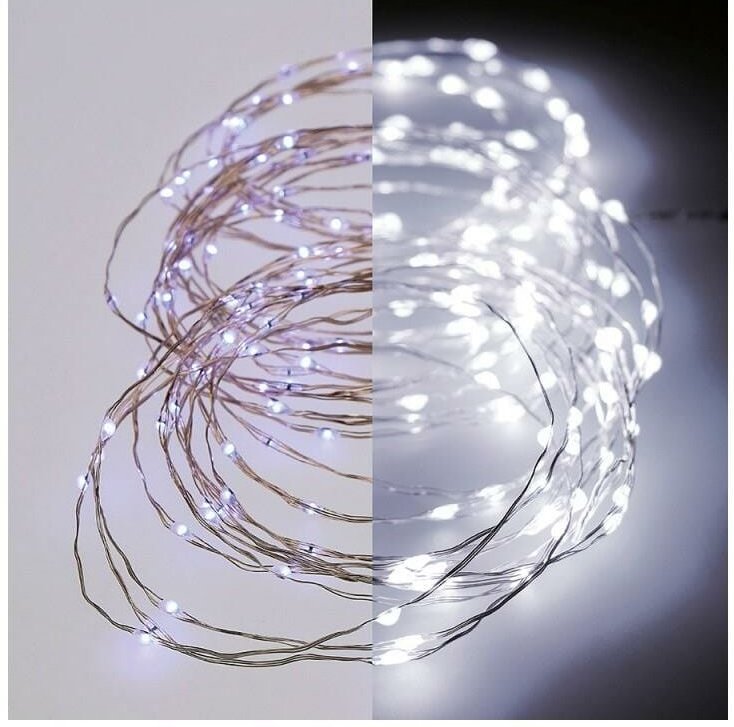 Blinkende Micro-LED-Girlande, 14 m, 180 LEDs, kaltes Licht