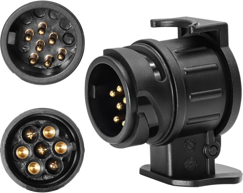 Aougo - 13-poliger auf 7-poliger Anhänger-Adapter, 13-polige Steckdose für Autoanhänger, Traktor, Wohnwagen, Fahrradträg...