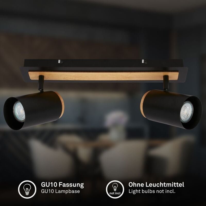 B.k.licht - Deckenstrahler Deckenleuchte Deckenlampe Schlafzimmer Schwenkbar 2-flammig Flur