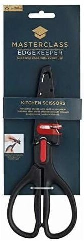 MASTERCLASS EdgeKeeper Küchenschere mit Schärfer Scheide, Edelstahl, schwarz