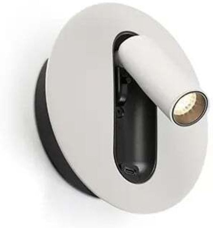 Timit weißer ausrichtbarer USB-Wandleser mit Schalter 62760