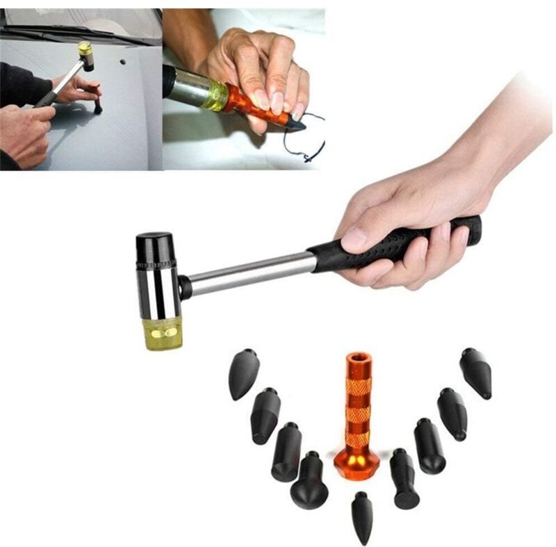 10-teiliges Dellenreparaturset ohne Lackieren. Gummihammer, Körner. Zum Entfernen von Dellen im Auto und in der Kühlschr...