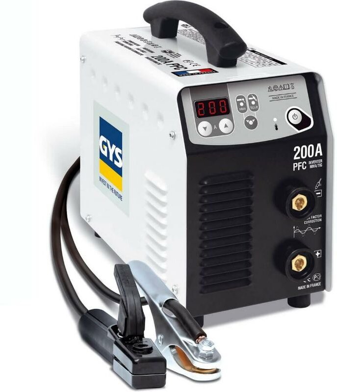 GYS - Pro 200A PFC-Schweißgerät - im Koffer mit Elektrodenhalter und Erdungsklemme - 031432