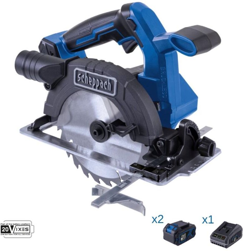 Scheppach - Kreissage 20V 2 Akkus 4.0Ah und Ladegerat ixes bc-hcs165-x
