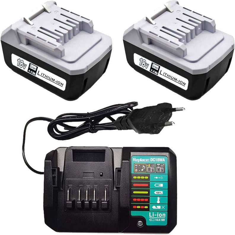 Powerwings - 2x 18V 4,0Ah Für Makita Akku G-Serie BL1840G BL1813G BL1815G BL1811G HP457D mit Ladegerät DC18WA