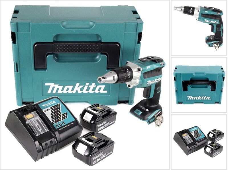 Dfs 250 rgj Akku Trockenbauschrauber 18 v Brushless + 2x Akku 6,0 Ah + Ladegerät + Makpac - Makita