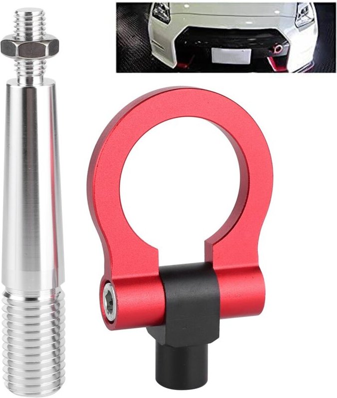 JDM-Style-Renn-Abschlepphaken zum Einschrauben für Infiniti FX35/FX45/FX50 QX70, Rot