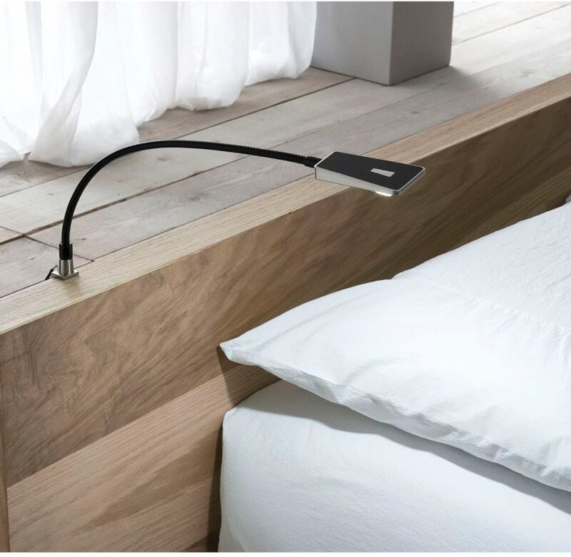 Led Bettpaneelleuchte Area Light 24 v/dc schwarz - LED-Bettleuchte mit flexiblem Arm und Dimmfunktion, 3400K, 1,8W - L&s