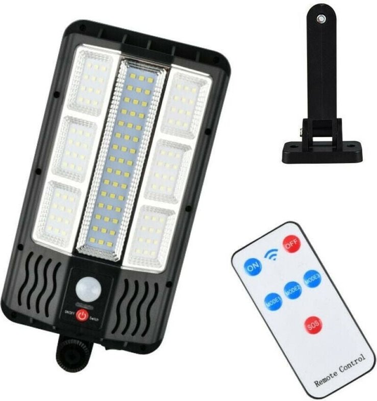 Trade Shop Traesio - Trade Shop - faro stradal pannello solare mit sensore telecomando 117 led smd TA146 -