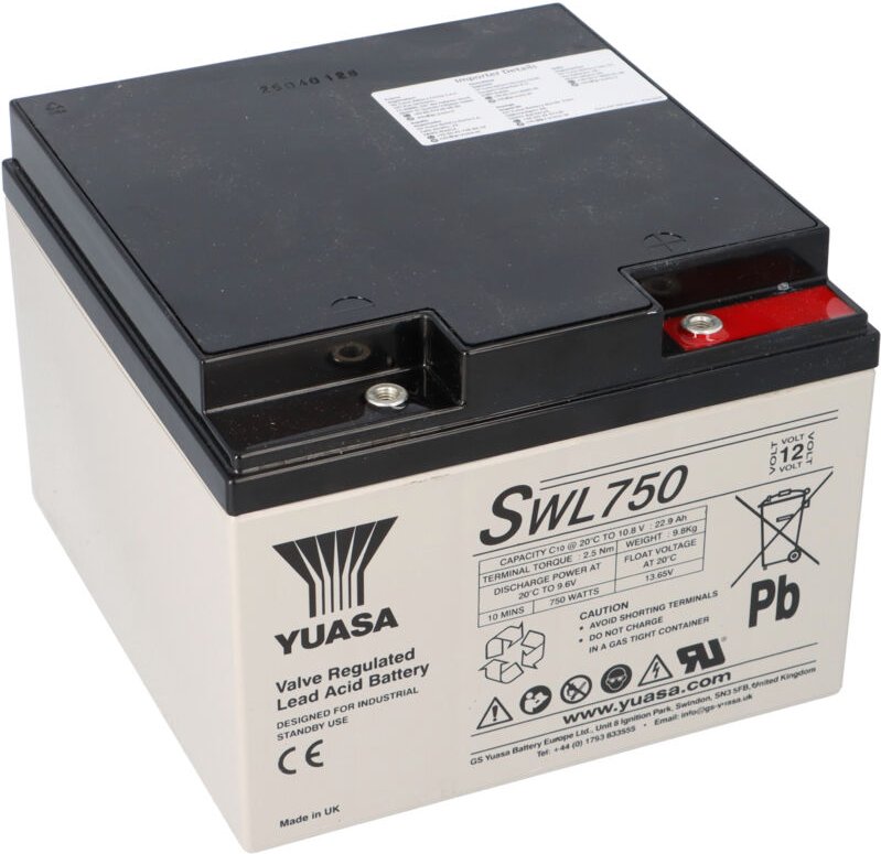 Yuasa Blei-Akku SWL750 Pb 12V / 25Ah 10-12 Jahresbatterie, M5 innen