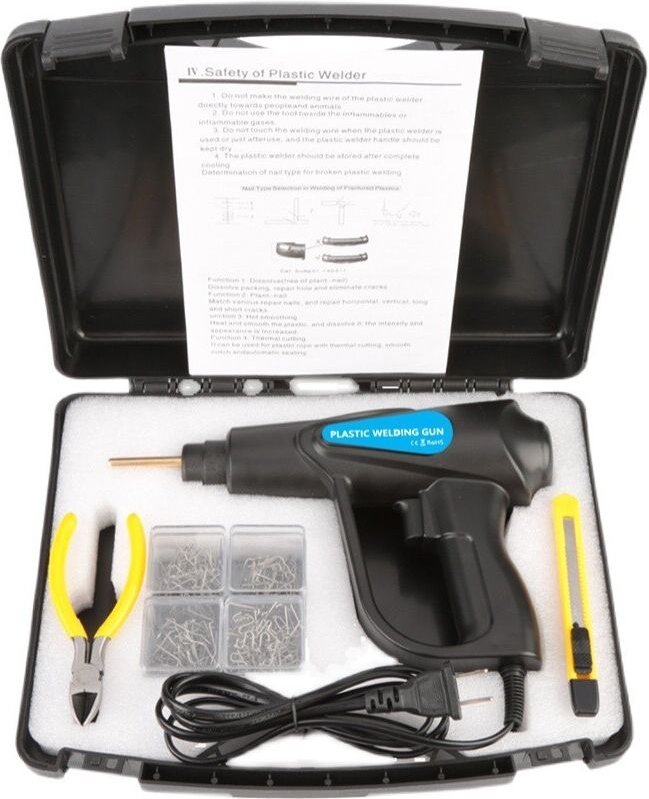 70-W-Kunststoffschweißgerät-Reparatursatz mit 400 Stück 6 Arten Heißhefter, Kunststoffschweiß-Reparaturschweißgerät, Pis...