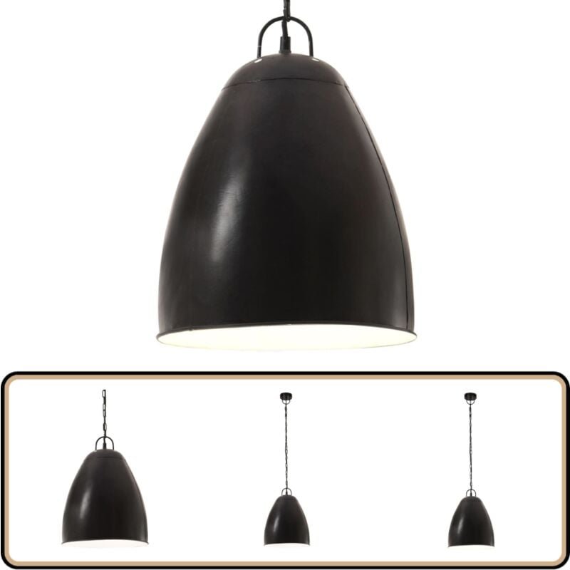 Vidaxl - Hängelampe Industriestil 25 w Schwarz Rund 32 cm E27 - Hängeleuchte - Industrielampen - Schwarz - Eisenlampe - ...