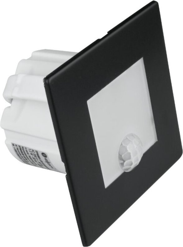 LED Treppenhausleuchte mit Bewegungsmelder, eckig, schwarz, DPM YCB177B-PIR
