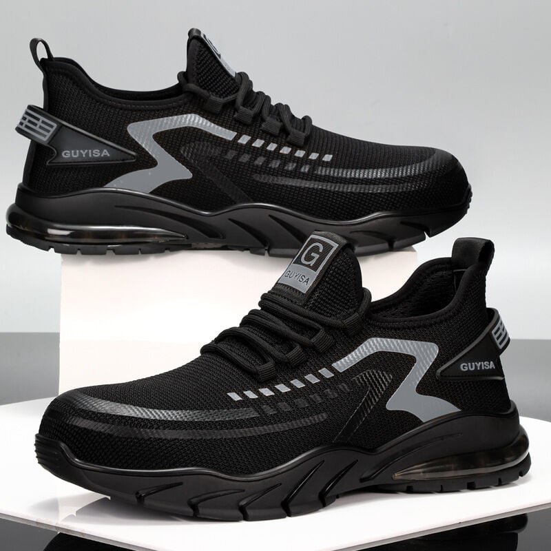 Herren-Sneaker mit Stahlkappe, leichte Sicherheits-Arbeitsschuhe, Industrie-Bau-Mode, verschleißfeste Turnschuhe -37