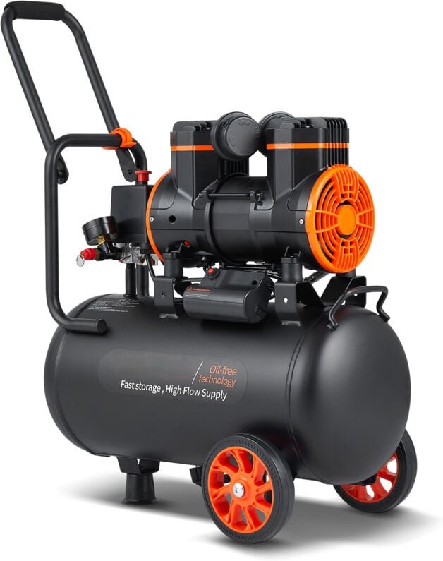Thumbnail - Mophorn - 6.3 Gallon Air Compressor, 2HP, 3.35 cfm @ 90 psi, Oil-Free, Max 116 psi, 70 dB Ultra Quiet für Autoreparature...
