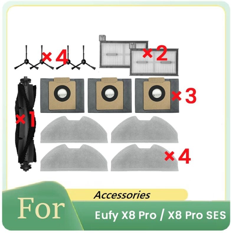 14 Pcs Für X8 Pro Roboter Staubsauger Teile Lappen Staub Tasche