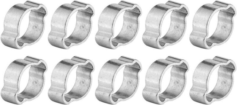 Gabrielle - 10 Stück Schlauchschellen, verstellbare Schlauchschellen aus Edelstahl, Doppelohr-O-Clips, Schlauchschellen ...