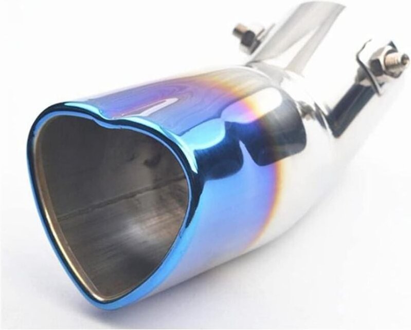 Auspuffrohr-Schalldämpfer, Universal-Auto-Auspuff-Schalldämpfer-Spitze, Edelstahl-Auspuffrohr, Chrom-Silber, herzförmige...