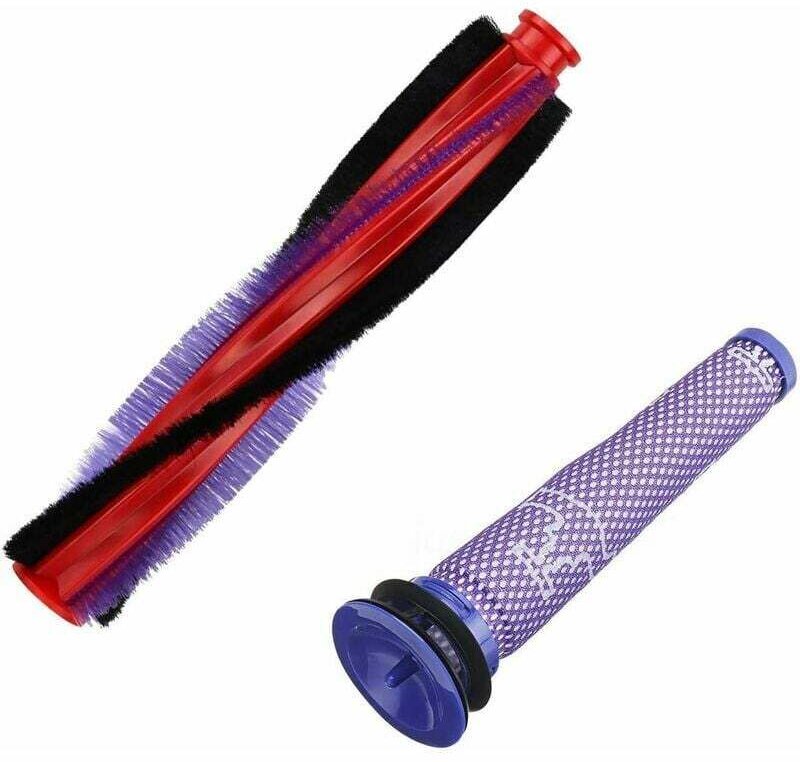 Bürstenrolle für Staubsauger, kompatibel mit Dyson V6/DC59/DC62/SV03, Ersatzset (1 x 185-mm-Bürste und 1 x Hepa-Filter).