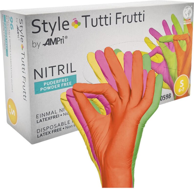 Thumbnail - Nitrilhandschuhe S farbig AMPRI Style Tutti Frutti 96 Stück