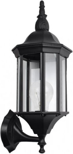 Fabrilamp - Wandleuchte außen aluminium pollux 1xe27 schwarz ip44 50x18x20 cm ip44