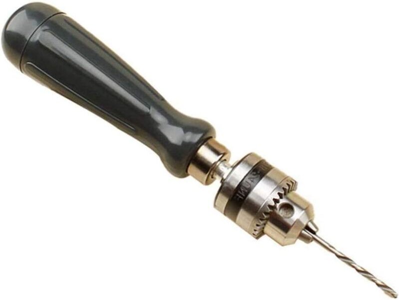 Großer Schraubenschlüssel, Handbohrmaschine mit 5 Bohrern, einfache Handbohrmaschine, Spannbereich 0,6–6 mm, Heimwerkerw...