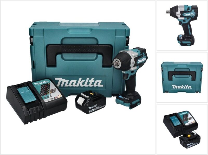 Dtw 701 RF1J Akku Schlagschrauber 18 v 700 Nm 1/2' xpt Brushless + 1x Akku 3,0 Ah + Ladegerät + Makpac - Makita