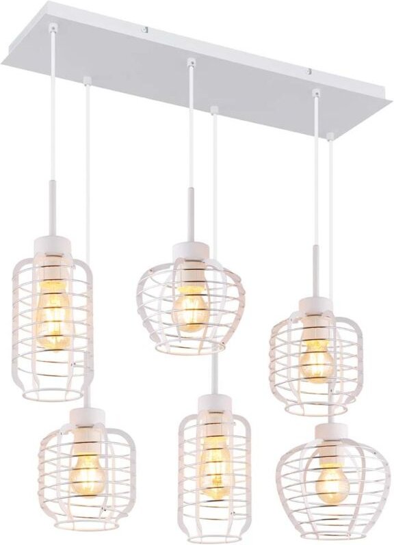 Pendelleuchte Hängeleuchte Deckenleuchte weiß matt gitterdesign modern H 120 cm