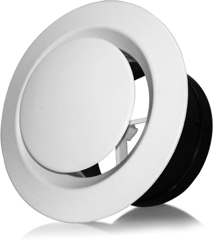 Thumbnail - Lüftungskanalabdeckung, verstellbare Lüftungsabdeckung, 125 mm weißes Scheibenventil, verstellbare Lüftungs- und Abluftg...