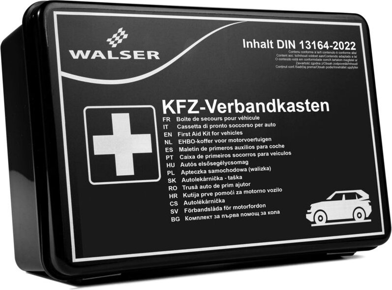 Thumbnail - Kfz Verbandskasten din 13164:2022 schwarz, 220x150x75 mm Schweiz