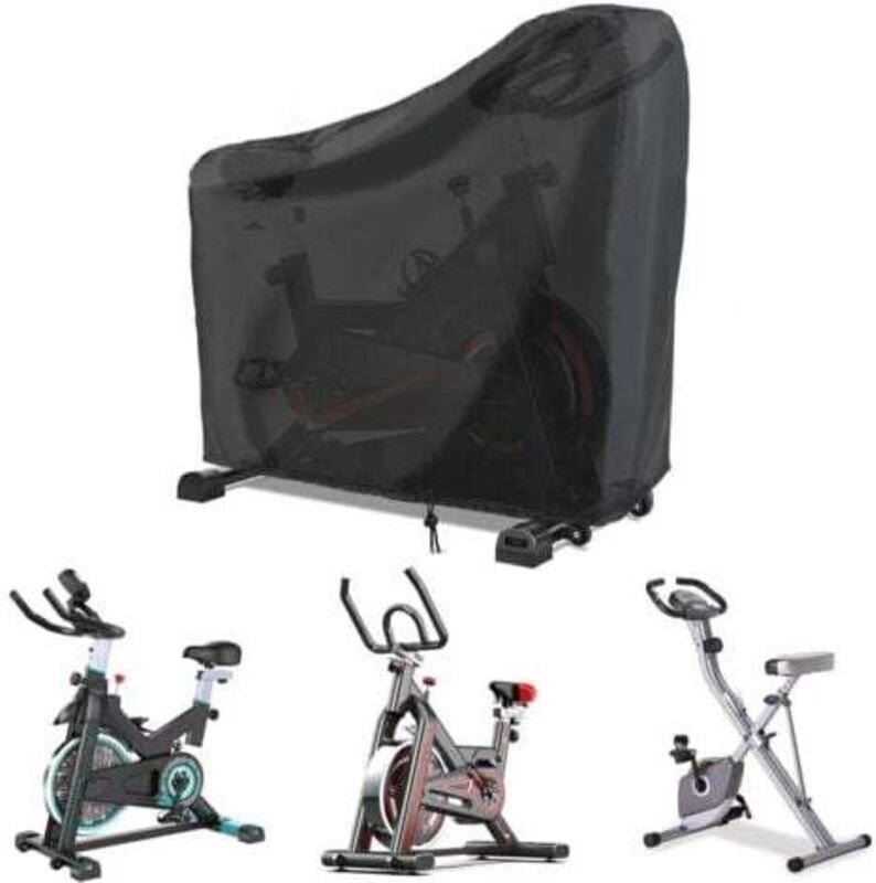 Schutzhülle für Heimtrainer, wasserdicht, staubdicht und vertikal, für Liegefahrräder (schwarz, 123 x 58 x 142 cm)
