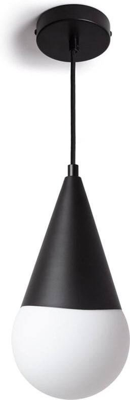 Pendelleuchte Metall und Glas Tenul Mattschwarz