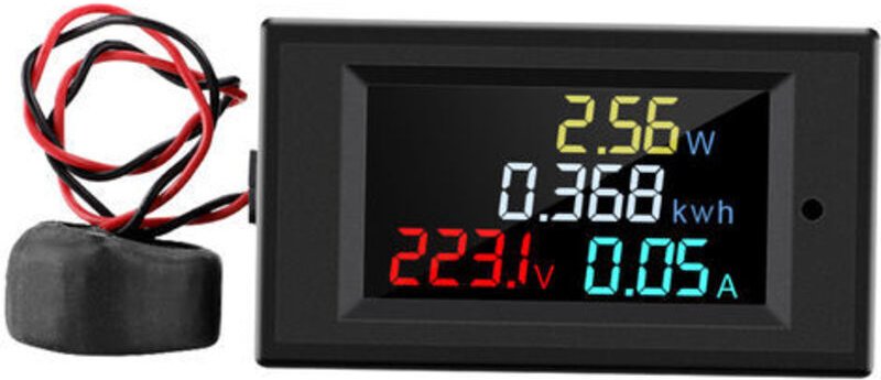 Multifunktionales digitales Voltmeter Ampèremeter AC 80-300V Ecran Farb-LCD mit 100A Stromwandler D69-2049 Digitales mul...